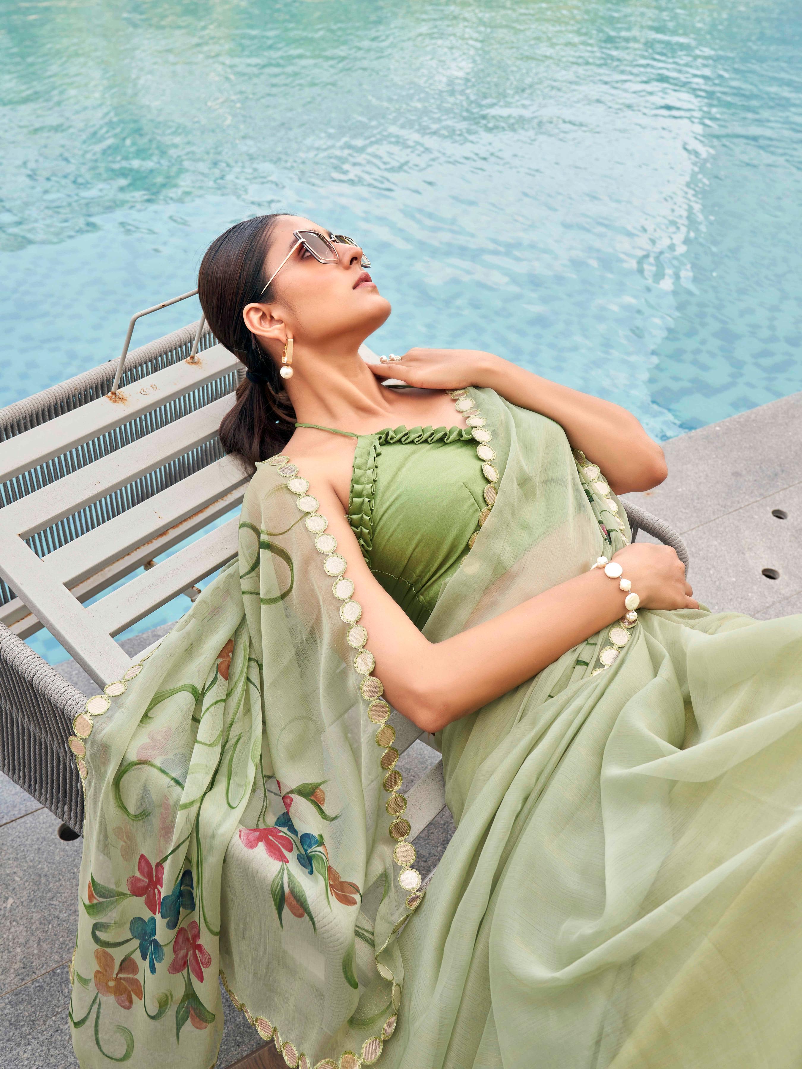 Floral Chiffon Saree